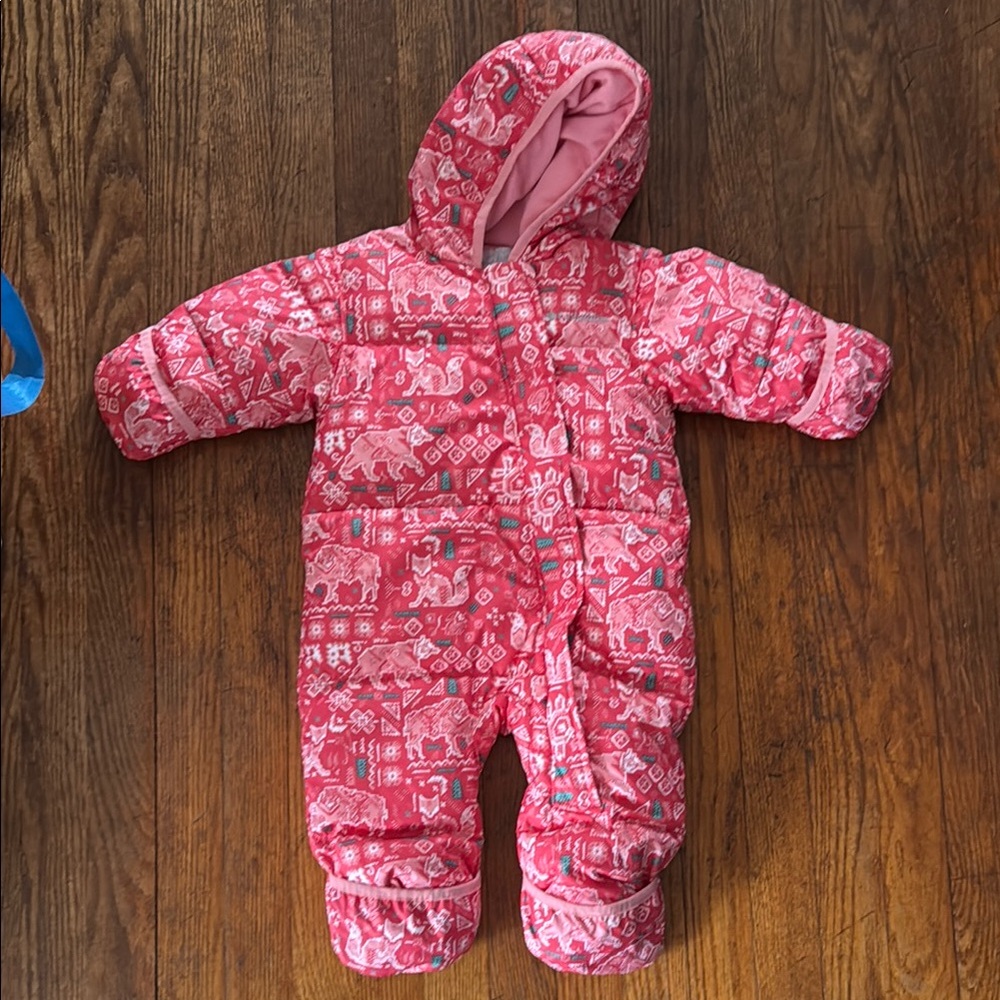 Columbia 6-12 months Pink Hooded Baby Snowsuit